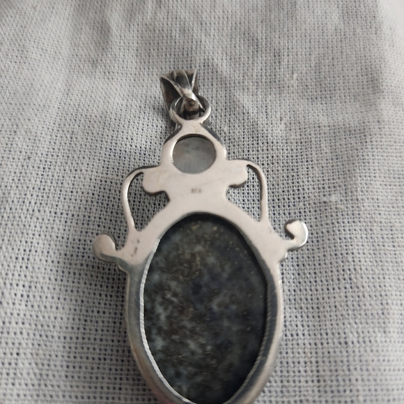 Moonstone & Lapis Pendant Silver,  For Women,Silver - Picture 4 of 6